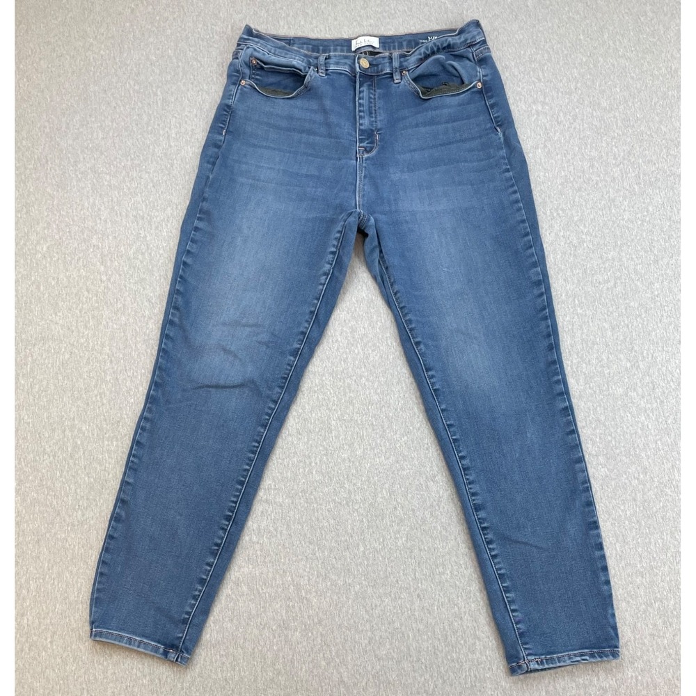 Nicole Miller Jeans Womens 14 Blue Cotton Blend Stretch Soho High-Rise Skinny